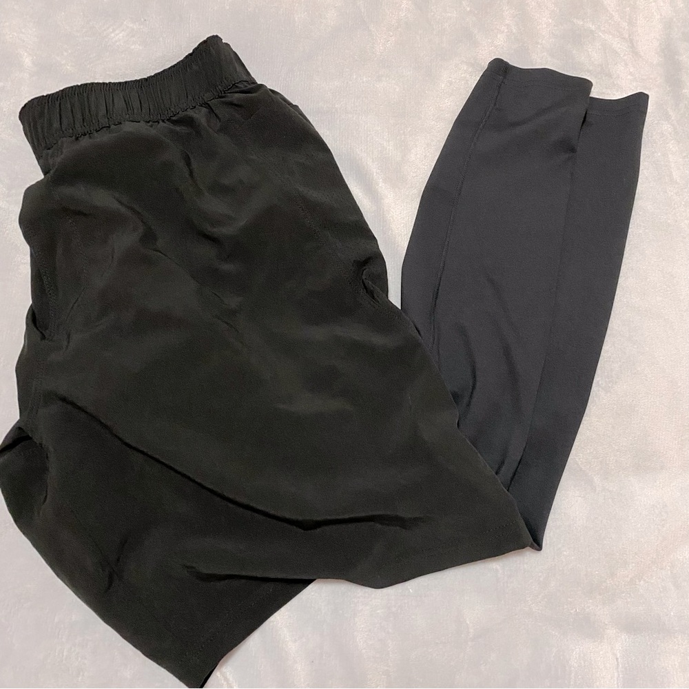 Spiritual Gangster black shorts over leggings